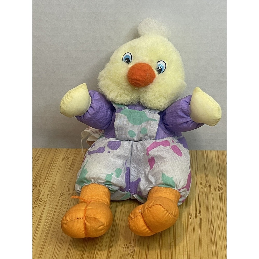 VTG 1993 Trendmasters Splatters 7" Plush Duck Easter Spring Nylon Beanie Toy